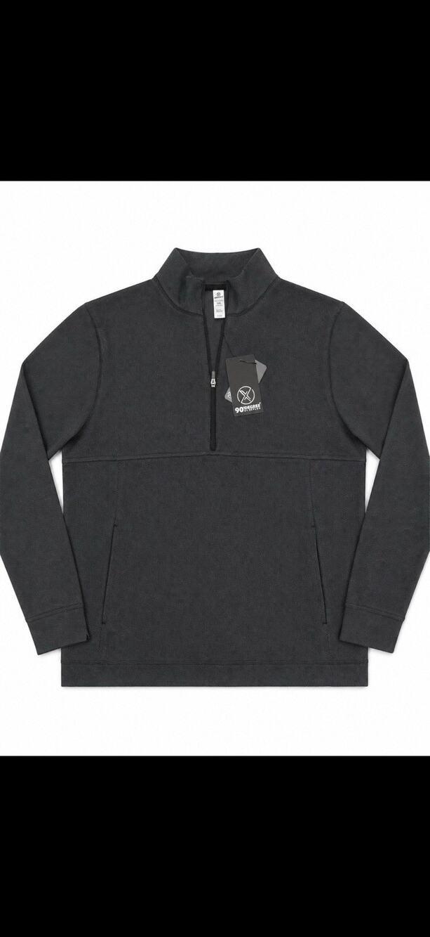 90 Degree by Reflex Men's Gray 1/4 Zip Mock Neck Sweatshirt Pockets 2XL